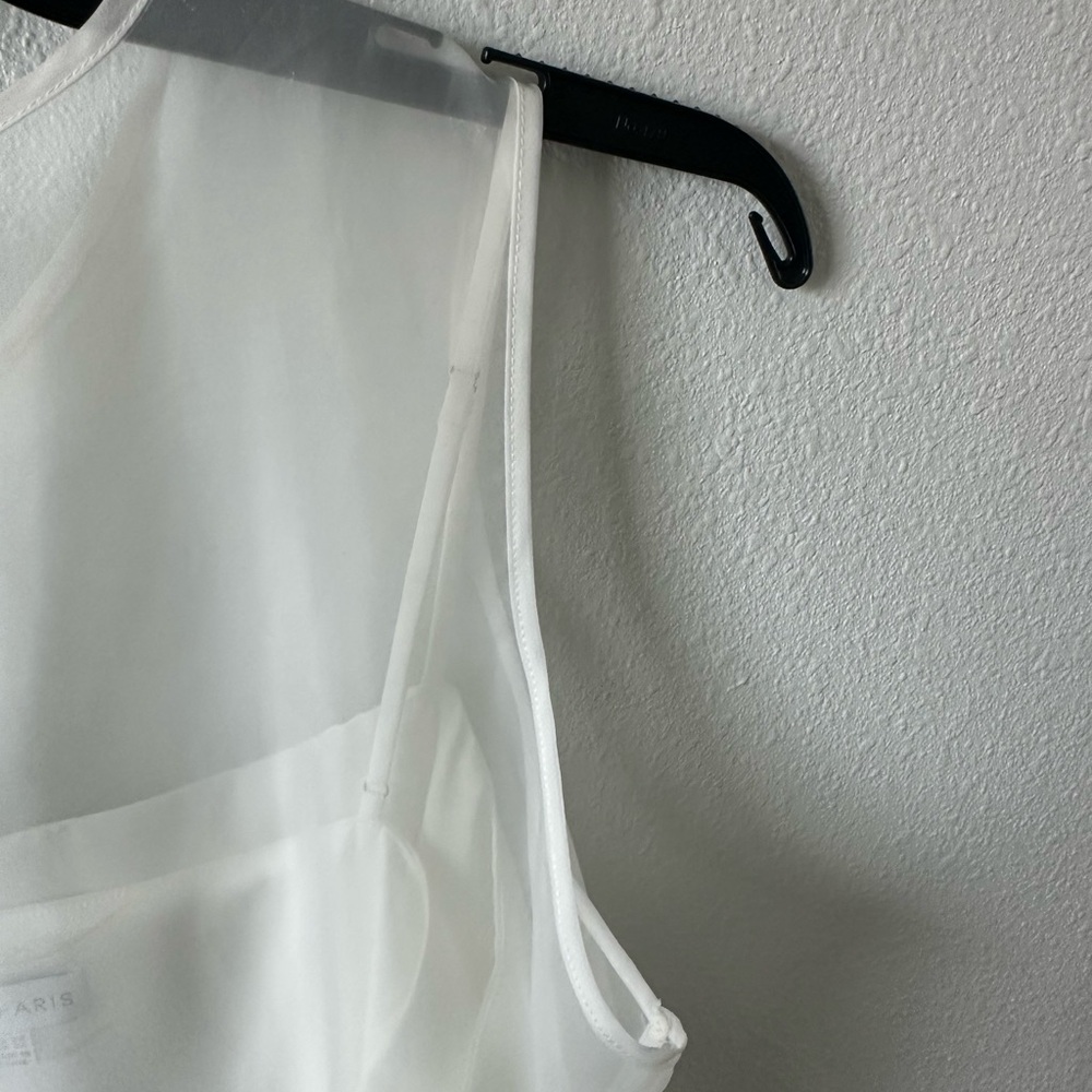 NWT Lucy Paris White Dress with Floral Accents - Picture 6 of 8